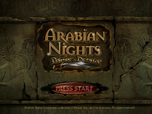Prince of Persia Arabian Nights title screen for Sega Dreamcast
